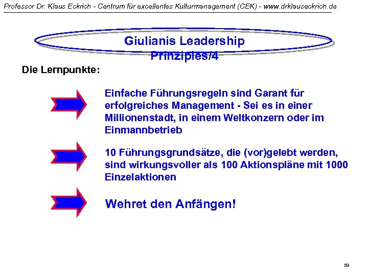 Professor Dr. Klaus Eckrich - Centrum für excellentes Kulturmanagement (CEK) - www. drklauseckrich. de