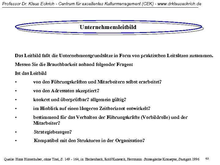 Professor Dr. Klaus Eckrich - Centrum für excellentes Kulturmanagement (CEK) - www. drklauseckrich. de
