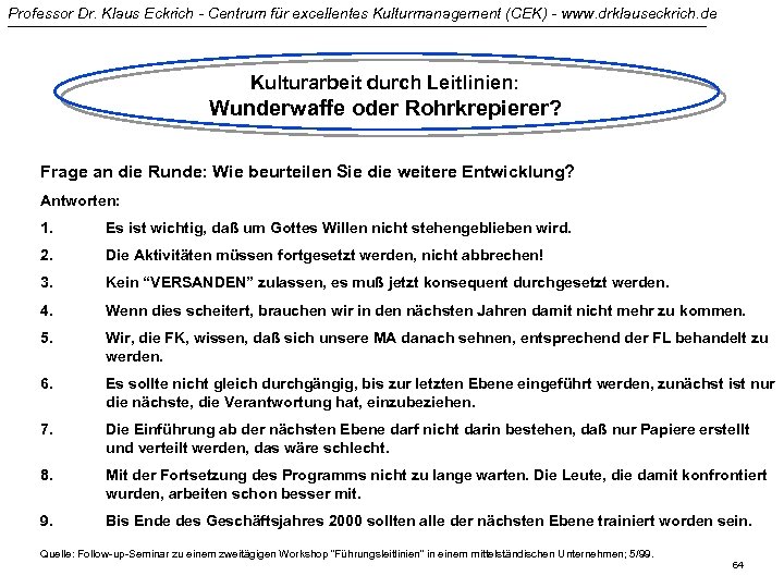 Professor Dr. Klaus Eckrich - Centrum für excellentes Kulturmanagement (CEK) - www. drklauseckrich. de