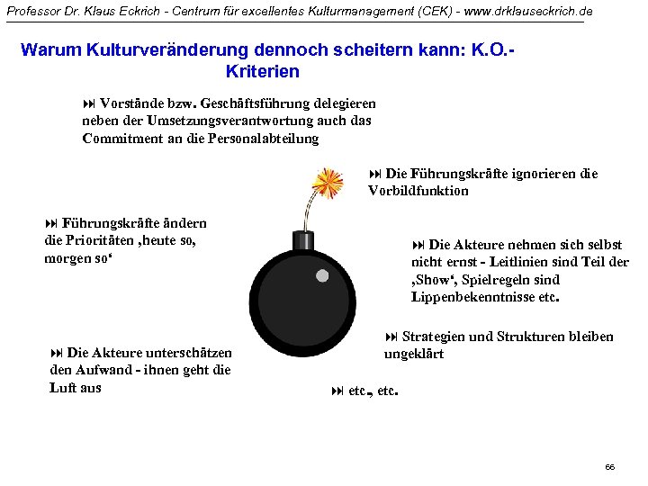 Professor Dr. Klaus Eckrich - Centrum für excellentes Kulturmanagement (CEK) - www. drklauseckrich. de