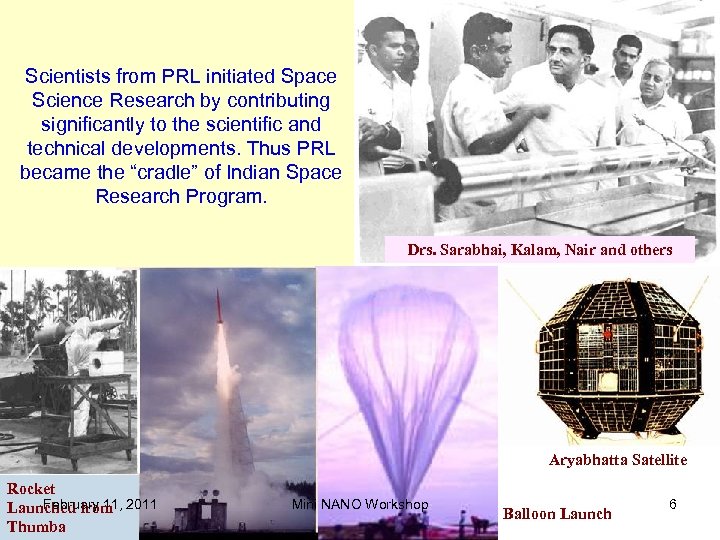 Scientists from PRL initiated Space Science Research by contributing significantly to the scientific and