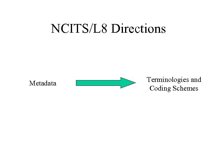 NCITS/L 8 Directions Metadata Terminologies and Coding Schemes 