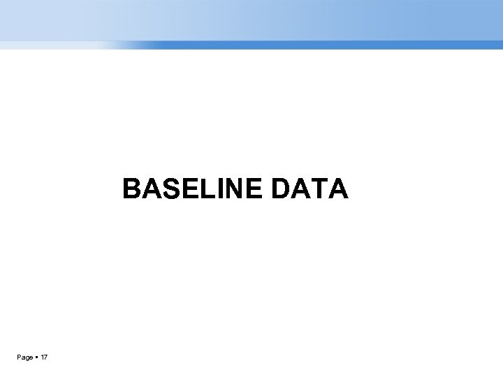 BASELINE DATA Page 17 