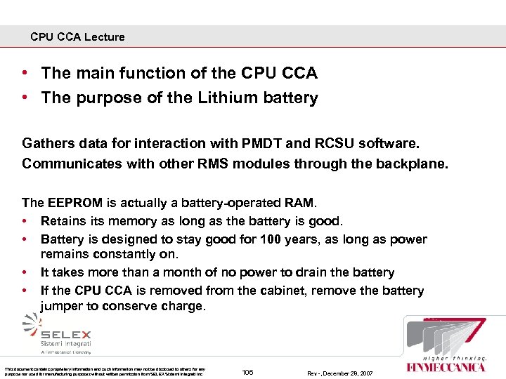 CPU CCA Lecture • The main function of the CPU CCA • The purpose