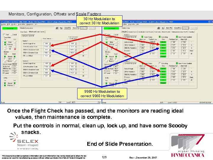 Monitors, Configuration, Offsets and Scale Factors 30 Hz Modulation to correct 30 Hz Modulation