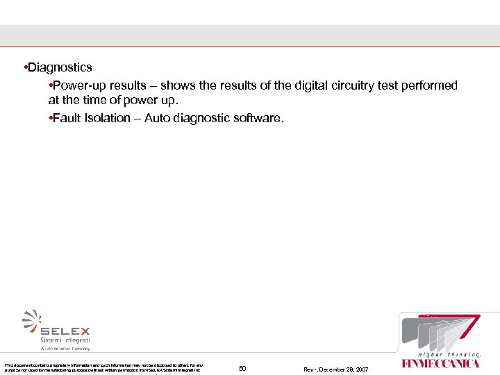  • Diagnostics • Power-up results – shows the results of the digital circuitry