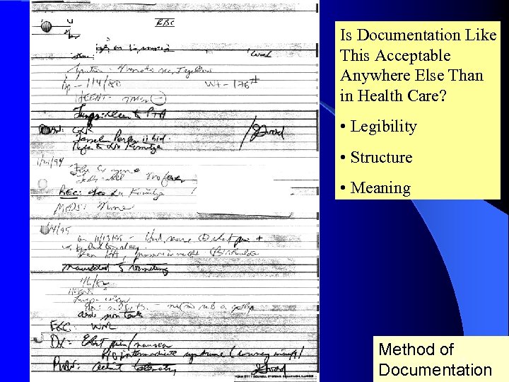 Is Documentation Like This Acceptable Anywhere Else Than in Health Care? • Legibility •