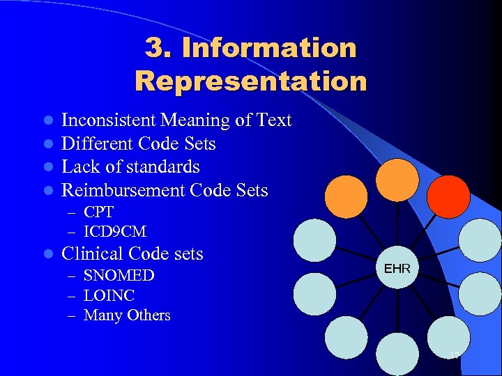 3. Information Representation l l Inconsistent Meaning of Text Different Code Sets Lack of
