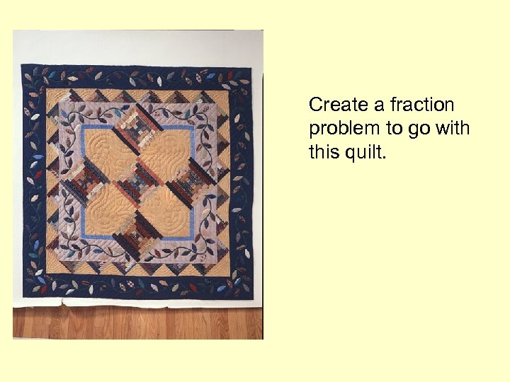 Create a fraction problem to go with this quilt. 