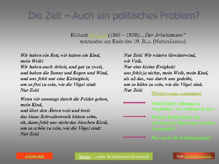 Die Zeit – Auch ein politisches Problem? Richard Dehmel (1863 – 1920): „Der Arbeitsmann“