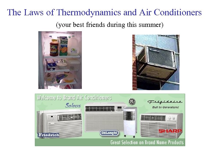 The Laws of Thermodynamics and Air Conditioners (your best friends during this summer) 