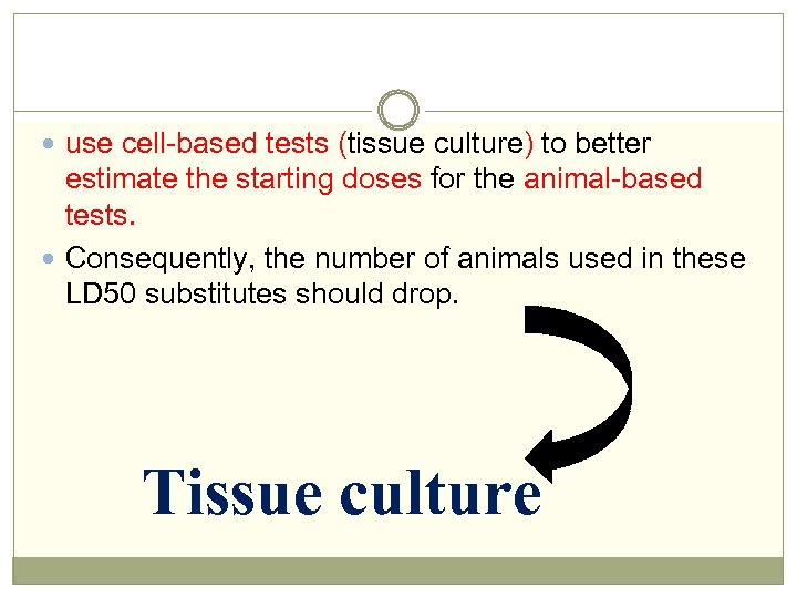  use cell-based tests (tissue culture) to better estimate the starting doses for the
