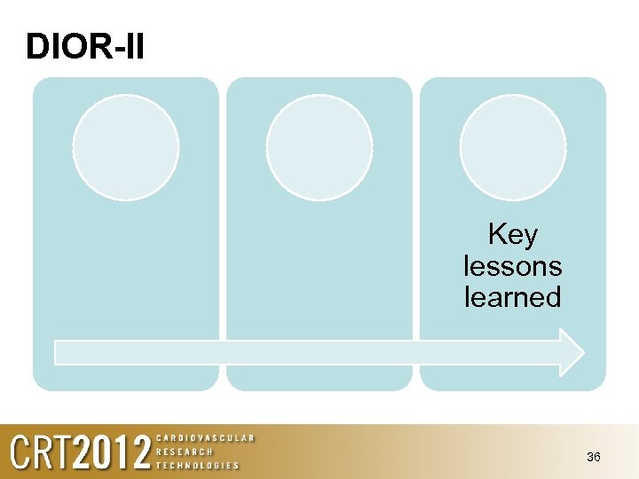 DIOR-II Key lessons learned 36 