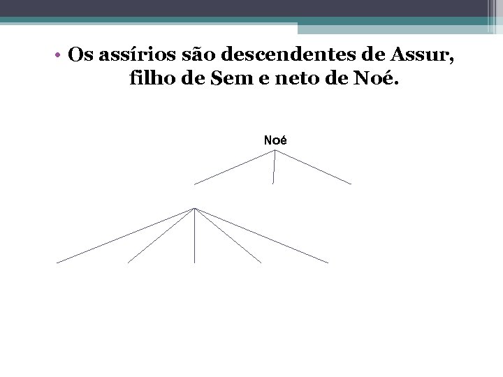  • Os assírios são descendentes de Assur, filho de Sem e neto de