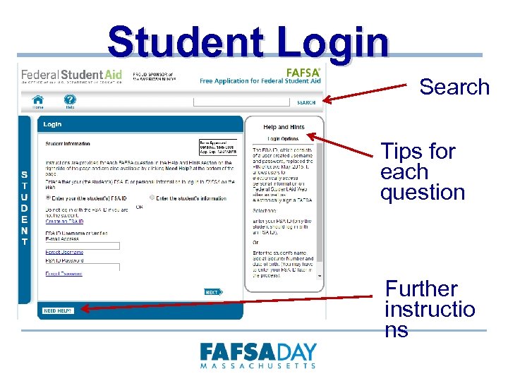 Student Login Search Tips for each question Further instructio ns 