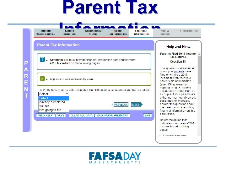 Parent Tax Information 