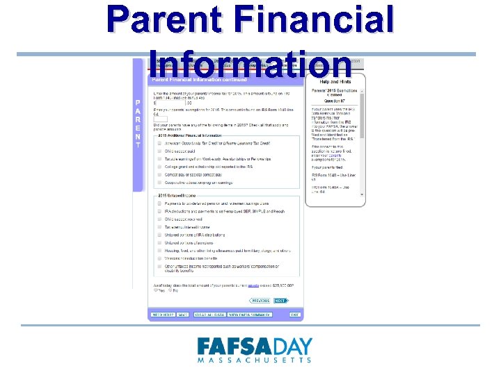 Parent Financial Information 