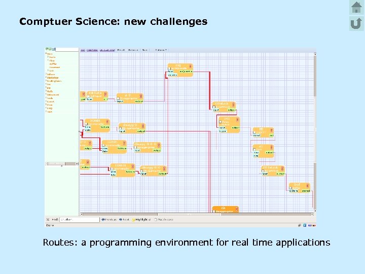 Comptuer Science: new challenges Routes: a programming environment for real time applications 