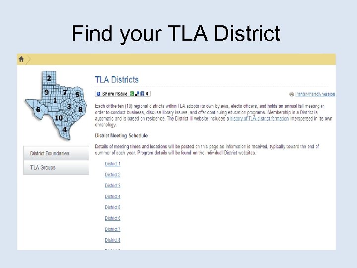 Find your TLA District 