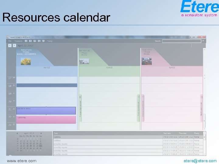 Resources calendar www. etere. com etere@etere. com 