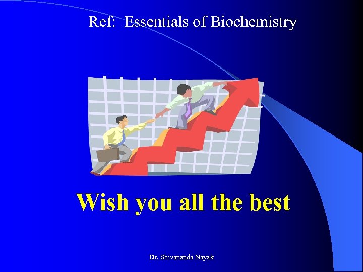 Ref: Essentials of Biochemistry Wish you all the best Dr. Shivananda Nayak 