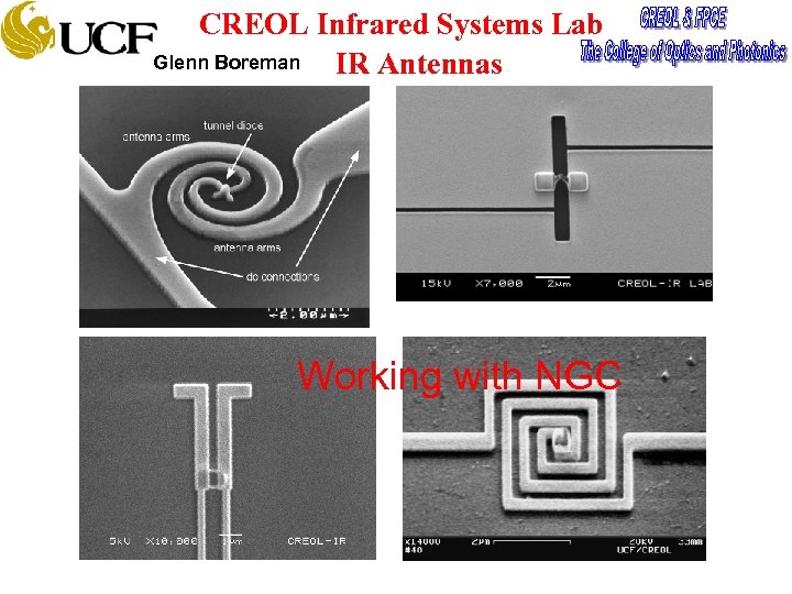 CREOL Infrared Systems Lab Glenn Boreman IR Antennas Working with NGC 