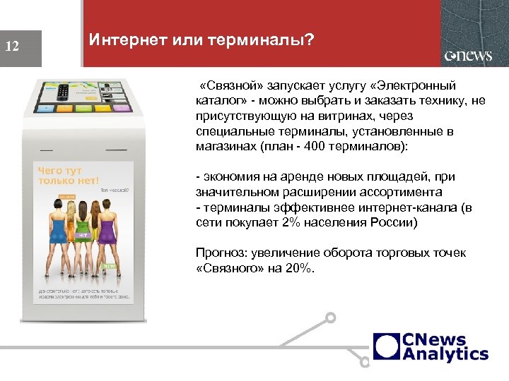 Интернет или терминалы? 12 «Связной» запускает услугу «Электронный каталог» - можно выбрать и заказать
