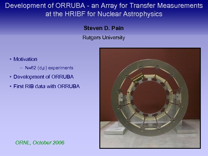 Development of ORRUBA - an Array for Transfer Measurements at the HRIBF for Nuclear