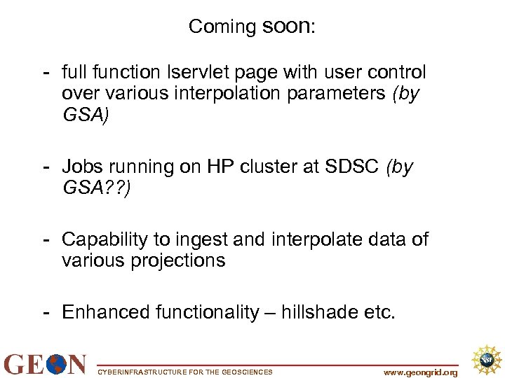 Coming soon: - full function lservlet page with user control over various interpolation parameters