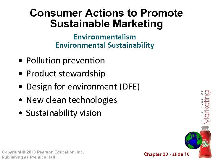 Consumer Actions to Promote Sustainable Marketing Environmentalism Environmental Sustainability • • • Pollution prevention