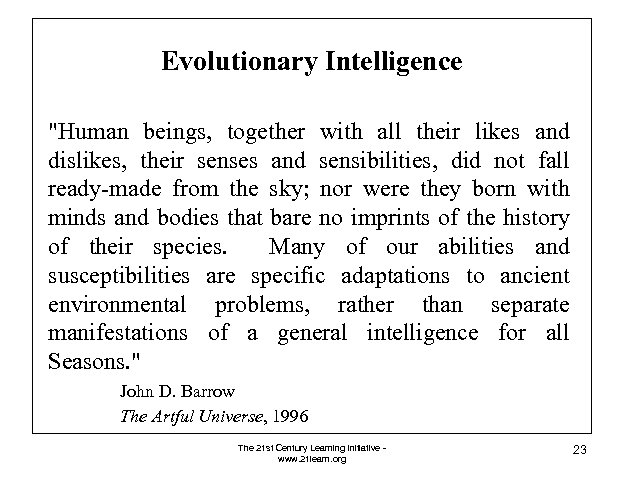 Evolutionary Intelligence 