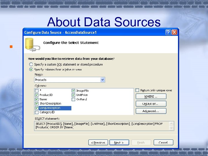 About Data Sources § 