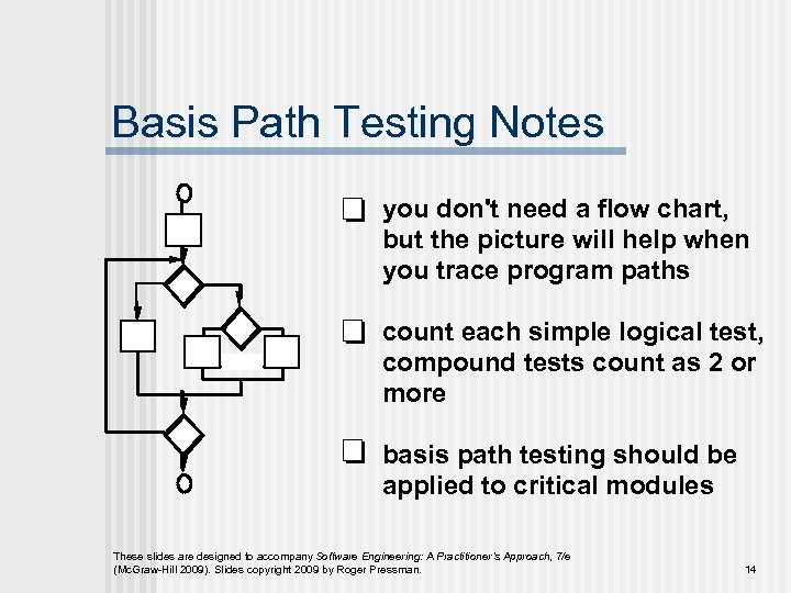 Basis Path Testing Notes you don't need a flow chart, but the picture will