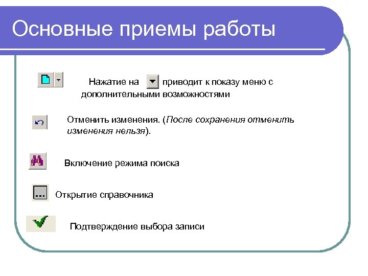 Изменения невозможны. Основные приемы работы. Основные приемы работы с окнами. Прием на работу. Презентация прием на работу.