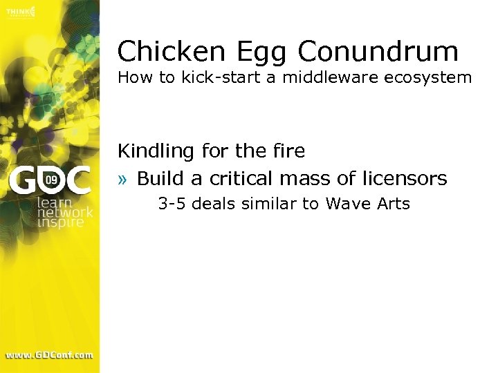 Chicken Egg Conundrum How to kick-start a middleware ecosystem Kindling for the fire »