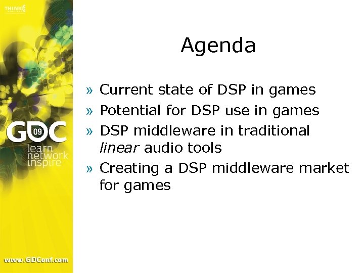 Agenda » Current state of DSP in games » Potential for DSP use in