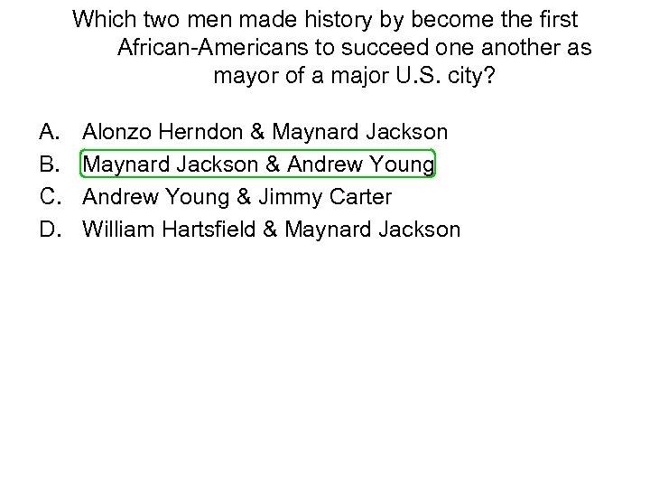 Which two men made history by become the first African-Americans to succeed one another