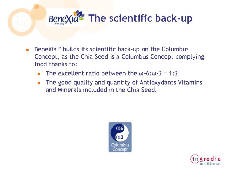 The scientific back-up n Bene. Xia™ builds its scientific back-up on the Columbus Concept,