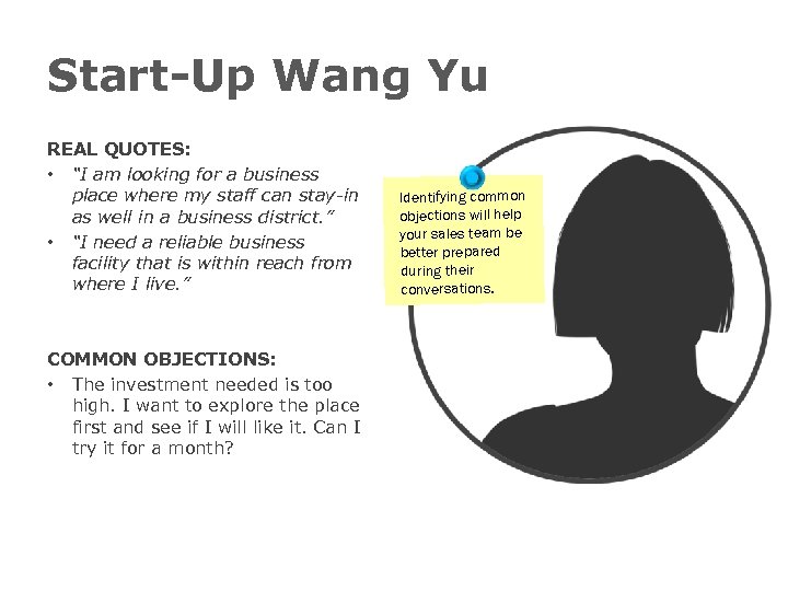 Start-Up Wang Yu REAL QUOTES: • “I am looking for a business place where