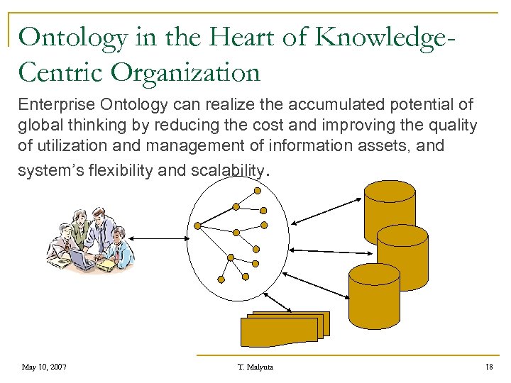 Ontology in the Heart of Knowledge. Centric Organization Enterprise Ontology can realize the accumulated