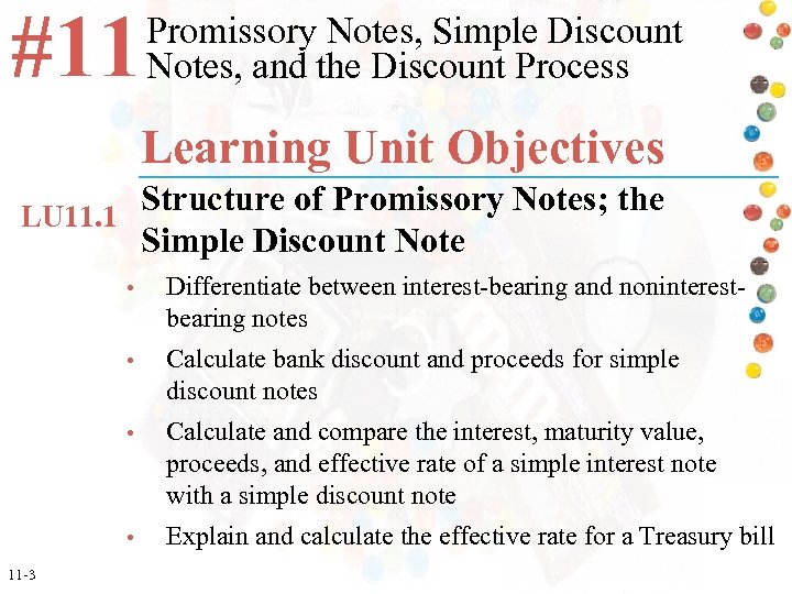 #11 Promissory Notes, Simple Discount Notes, and the Discount Process Learning Unit Objectives Structure
