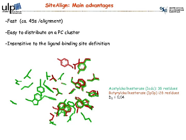 Site. Align: Main advantages CENTRE NATIONAL DE LA RECHERCHE SCIENTIFIQUE -Fast (ca. 45 s
