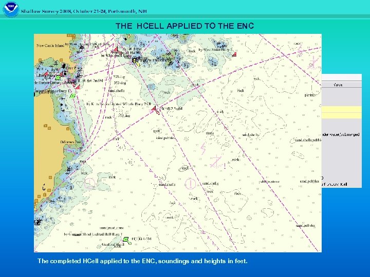 THE HCELL APPLIED TO THE ENC The completed HCell applied to the ENC, soundings