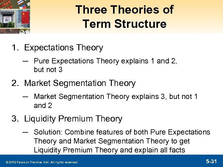 Three Theories of Term Structure 1. Expectations Theory ─ Pure Expectations Theory explains 1