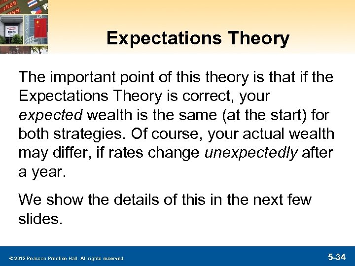 Expectations Theory The important point of this theory is that if the Expectations Theory