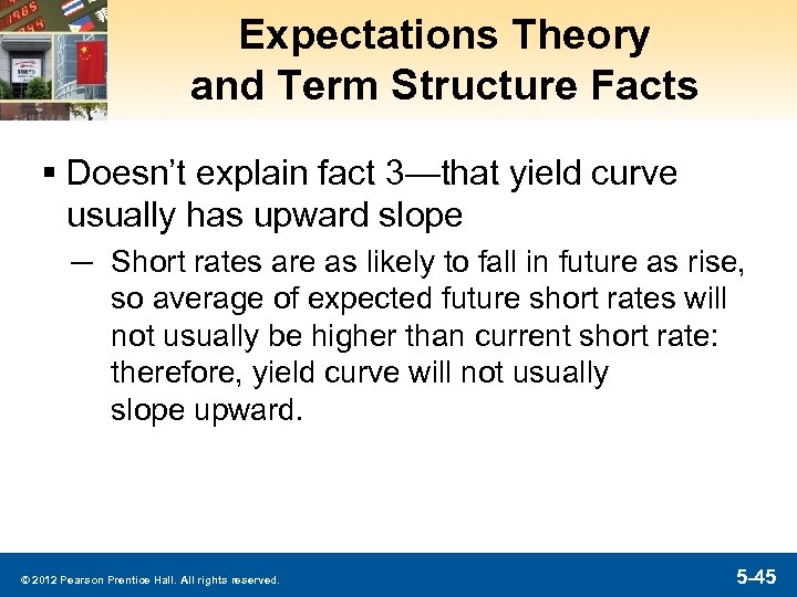 Expectations Theory and Term Structure Facts § Doesn’t explain fact 3—that yield curve usually