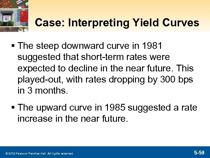 Case: Interpreting Yield Curves § The steep downward curve in 1981 suggested that short-term
