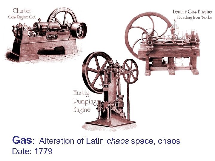 Gas: Alteration of Latin chaos space, chaos Date: 1779 