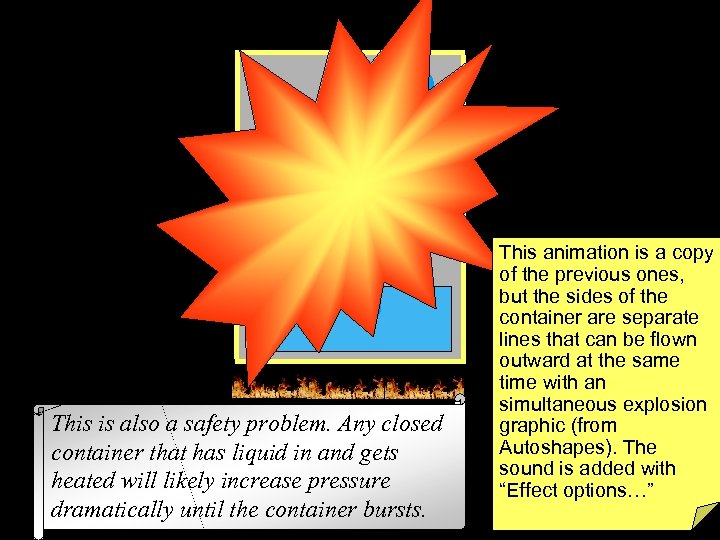 This is also a safety problem. Any closed container that has liquid in and