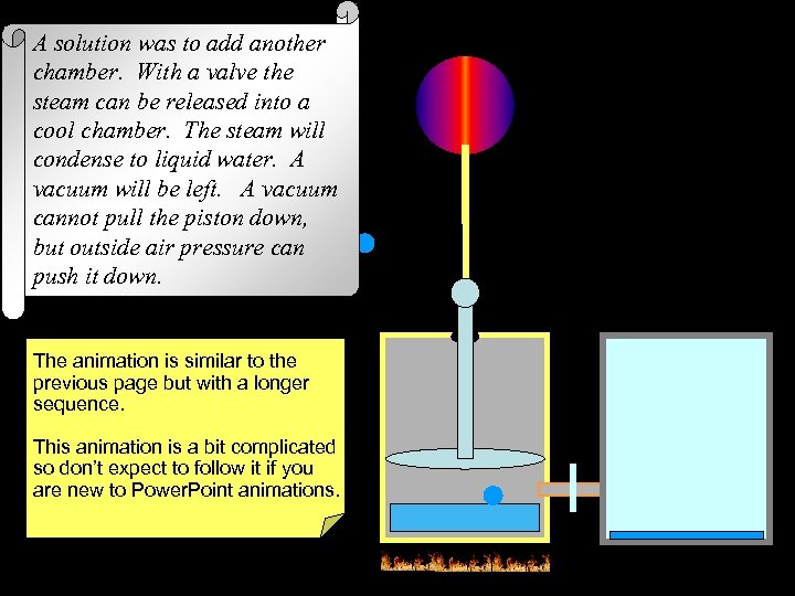 A solution was to add another chamber. With a valve the steam can be